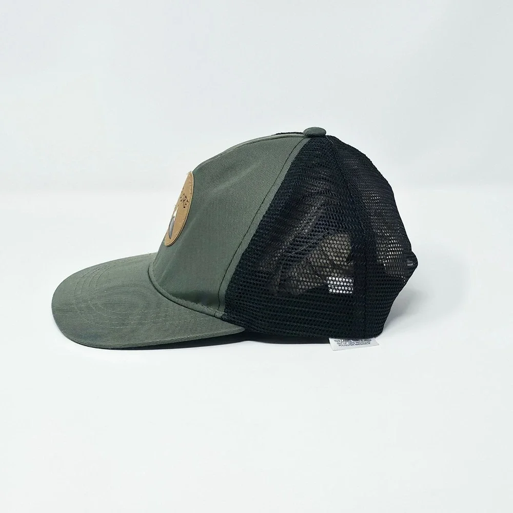 Explore Mountain Patch Trucker Hat Toddler One Size 2T-5T Olive Green Mesh Cap